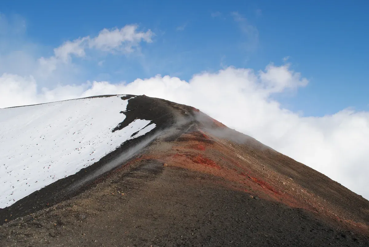 The crater zone of Mount Etna crossed on the full-day summit hike with a volcanology guide, Sicily